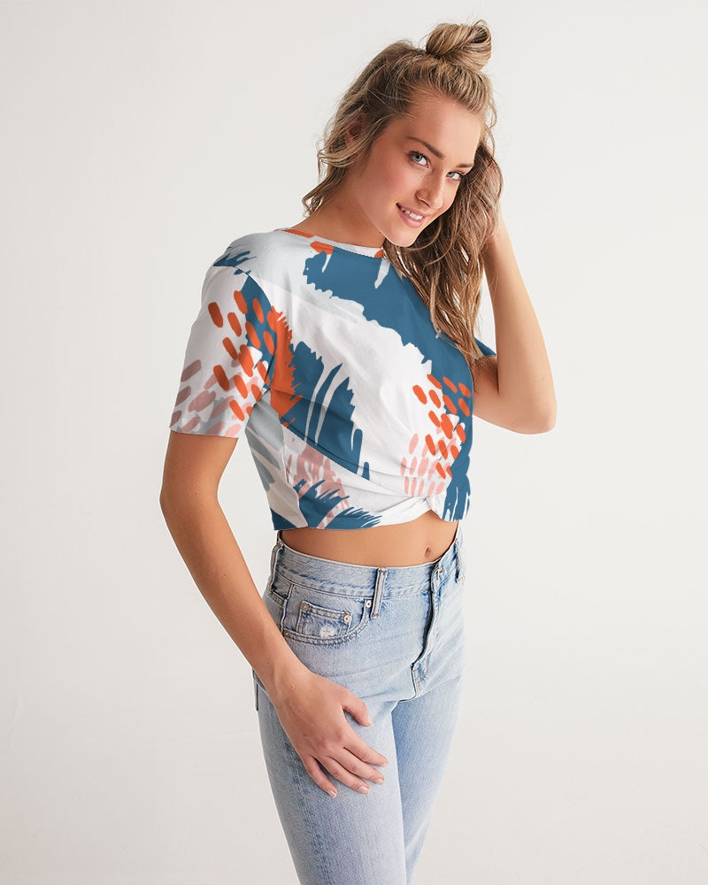 Entropy Women's Twist-Front Cropped Tee - UpString Apparel