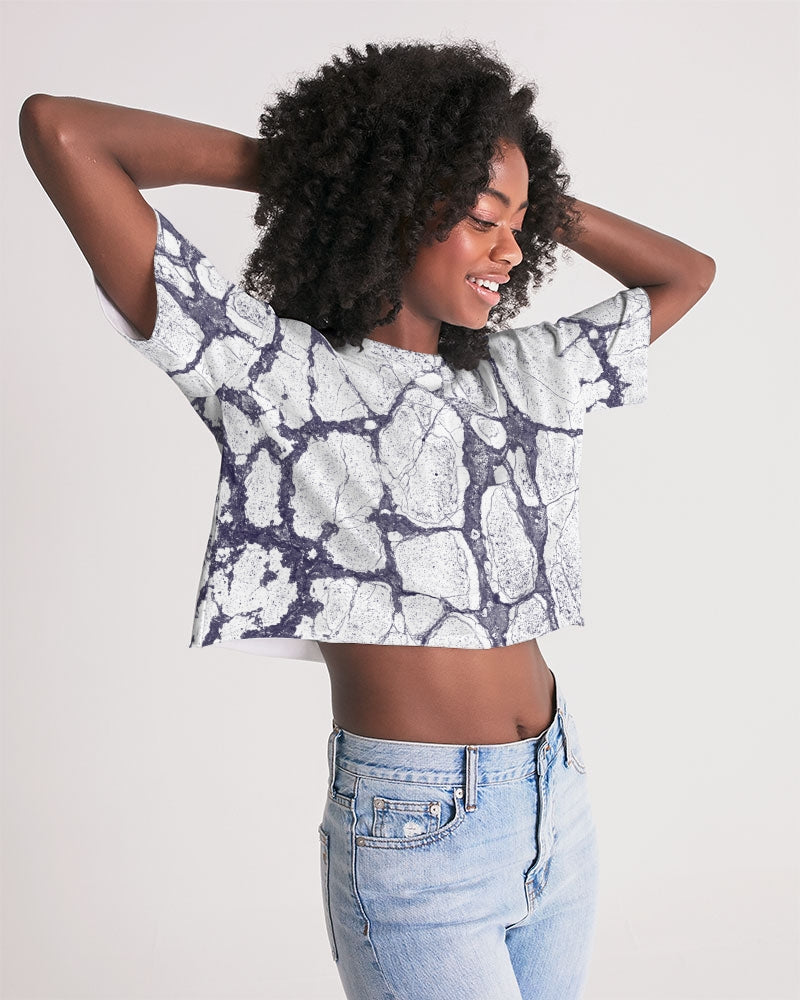 Melting Glaciers Women's Lounge Cropped Tee - UpString Apparel