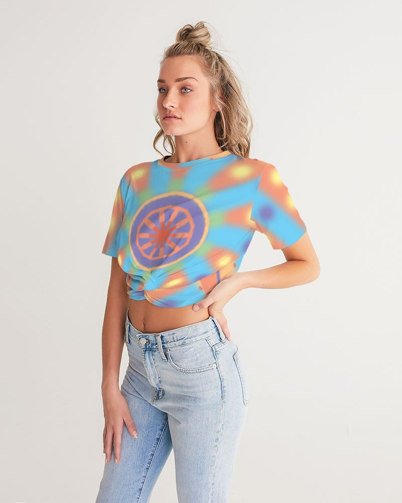 Birthday Cake Women's Twist-Front Cropped Tee - UpString Apparel