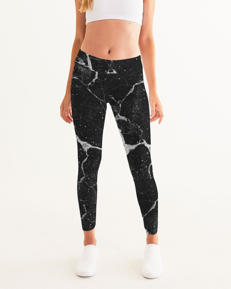 Fault Lines - Monchrome Women's Yoga Pants - UpString Apparel
