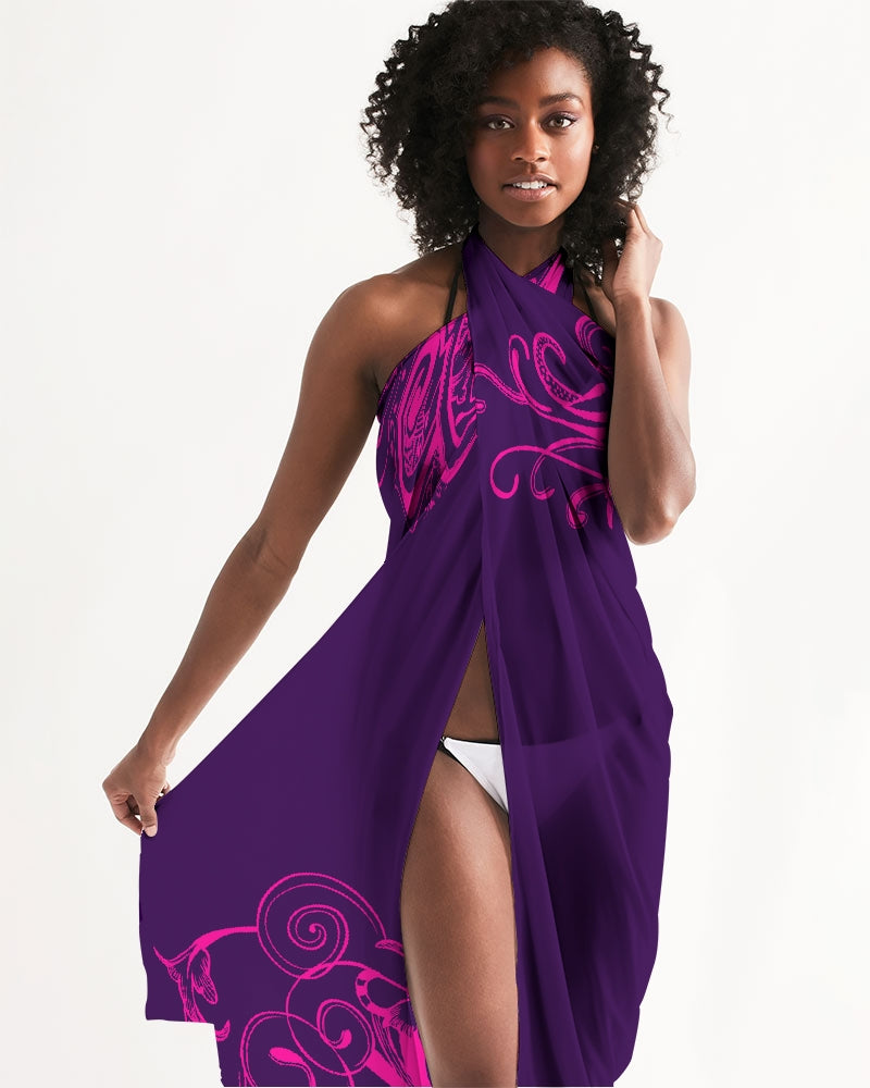 Flower Power - Purple Henna Swim Cover Up - UpString Apparel