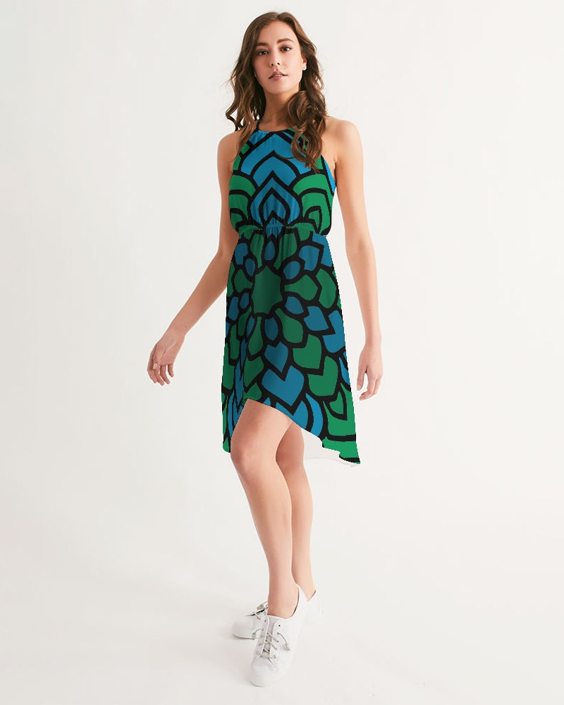 Save the Turtles! Women's High-Low Halter Dress - UpString Apparel